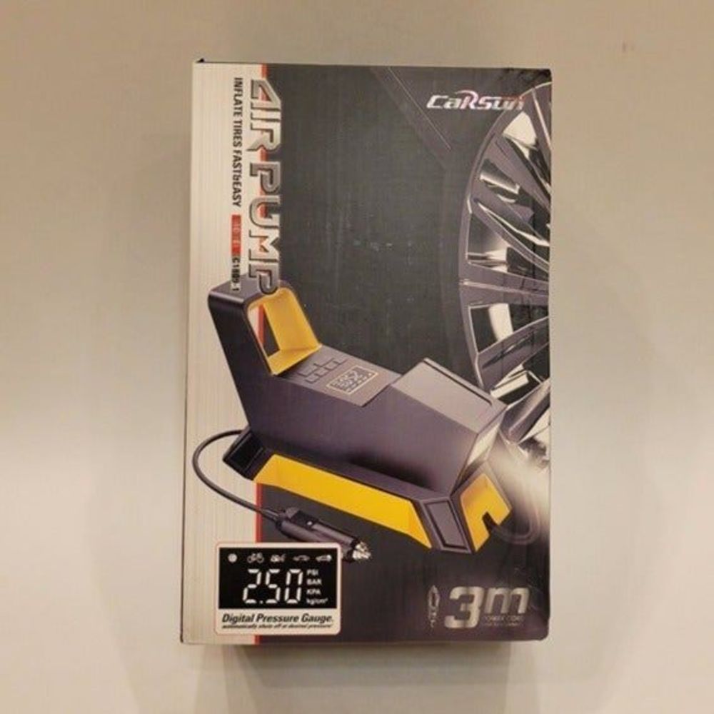 Portable Car Tire Inflator 150PSI Multi Attachment Built-in Light New